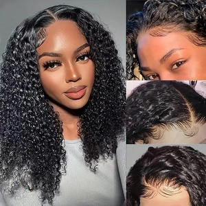 Perruque courte <span class=keywords><strong>bob</strong></span> en cheveux naturels, double densité, ondulée, avec dentelle frontale, pour le commerce international - Product Image 4