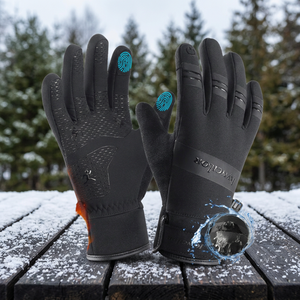 Guantes Deportivos de Invierno para Motociclismo y Esquí para Hombre, Aislantes, con Cierre de Cremallera, Impermeables, con Pantalla Táctil, Térmicos, para Entrenamiento Deportivo al Aire Libre - Product Image 2