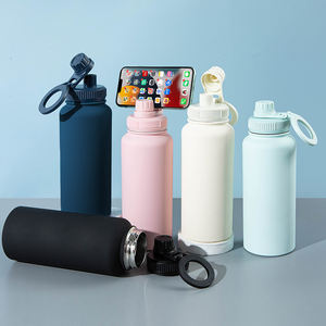 Bouteille d'eau isotherme en acier inoxydable magnétique avec couvercle anti-fuite et support pour téléphone pour la salle de sport et la randonnée - Product Image 1