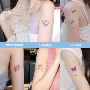 Autocollants de tatouage temporaire colorés, tatouages imperméables à divers motifs, adaptés au visage, aux bras et aux jambes - Product Image 2
