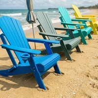 Chaise Adirondack moderne en HDPE coloré, pliable, résistante aux intempéries, pour patio extérieur, portable, faible entretien, pour véranda