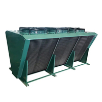 Condensador de aire tipo V FNV con tubo de aletas de cobre, intercambiador de calor de placas para congelador de ráfaga, almacenamiento en frío y refrigeración de cámaras frigoríficas.