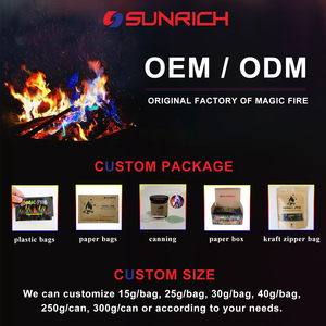 ชุดเปลวไฟวิเศษ 25 กรัม ไฟสีรุ้ง เปลี่ยนสีได้ สำหรับงานปาร์ตี้ งานแต่งงาน บ้าน แคมป์ปิ้ง บาร์บีคิว ตกแต่ง ชามา คัลเลอร์ดรา - Product Image 5