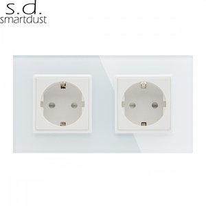 Kính Cường Lực Đôi Châu Âu Smartdust Euro 220V 15 Amp Phích Cắm Đa Năng EU 4 Pin Ổ Cắm Tường Đôi - Product Image 3