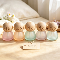 Nouvel Arrivage – Bouteille Diffuseur de Parfum en Verre Dépoli Unique de 8 ml avec Bouchon en Bois Gravé pour Voiture et Maison