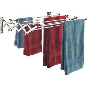 Séchoir mural rétractable et pliable pour vêtements, étendoir à linge pliant pour sécher les vêtements, vente en gros - Product Image 5