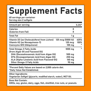 Private Label Vegan Omega 3 Softgels Supports Cellular Health Helps Maintain A Healthy Balance Healthy Skin Eyes Softgels - Product Image 2
