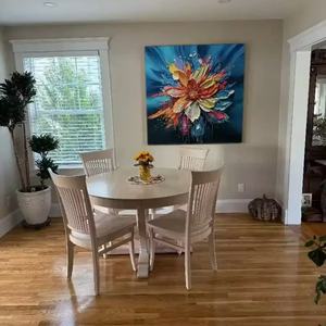 Pintura al Óleo Original Blooming Burst Impasto, Arte Texturizado de Flores para Decoración de Pared, Pintura Abstracta Hecha a Mano sobre Lienzo para Decoración del Hogar - Product Image 5