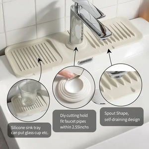 Nuevo protector antisalpicaduras de silicona para grifo de color liso, alfombrilla de drenaje para baño, tapete de secado de platos, alfombrilla para grifo de fregadero - Product Image 5