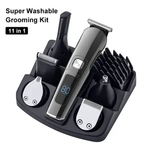 Home Professional Waterproof Rechargeable Hair Clippers Cordless LCD display Usb Electric Hair Trimmer Manufacturer