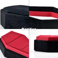 Boîte à bagues de luxe en velours en forme de cercueil, étui de rangement de bijoux gothique, boîte cadeau pour bijoux d'Halloween, présentoir à bagues, boîte à bijoux personnalisable avec logo