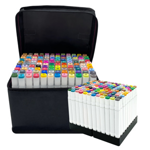Set di pennarelli alcol a doppia <span class=keywords><strong>punta</strong></span> a colori personalizzati in fabbrica pennarello a base di alcol pennello/<span class=keywords><strong>scalpello</strong></span>/<span class=keywords><strong>punta</strong></span> Fine 36 80 120 168 colore 262 - Product Image 4