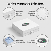 Boîte à chemise rigide pliable à fermeture magnétique blanche mate de qualité supérieure FUSSEN, emballage cadeau de luxe pour vêtements