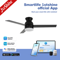 Ventilateur de plafond 1stshine 52 pouces, design moderne, efficace, utilisation intérieure/extérieure, ultra silencieux, installation facile, avec lumière LED