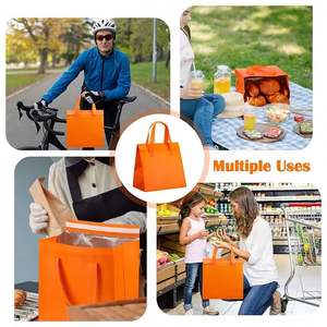 Custom Logo <b>Aluminum</b> Thermal Insulated <b>Foil</b> Non Woven Cooler Packaging <b>Disposable</b> Insulated Take Away Bags - Product Image 4