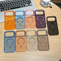 Étui en cuir texturé pour iPhone 11-18 Pro Max Plus Air, fabrication directe d'usine, luxe, fin, PC PU, antichoc, protection intégrale