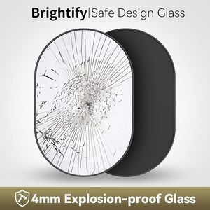 Espejo de Pared Moderno Brightify de 24x40 Pulgadas, Espejo Ovalado Negro Mate con Marco Metálico para Baño - Product Image 5