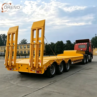 Semi-remorque à plateau bas à 3 essieux, prix d'usine, 60T, pour le transport d'équipements de construction