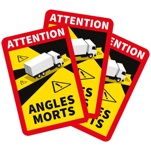 Autocollant magnétique pour voiture, autocollant d'attention pour angle mort, pour Amazon, pour bus, ANGLES MORTS - Product Image 1
