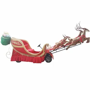 Sıcak satış Fiberglas Noel kızak ren geyiği tekerlek dekorasyon