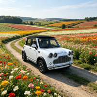 Véhicule électrique vintage à quatre roues, 2000W, quatre portes, 5 places, usage domestique, faible vitesse, vitesse maximale 60 km/h, autonomie inférieure à 100 km