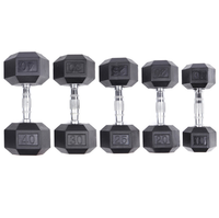 Haltères hexagonaux en fonte caoutchoutée pour musculation à domicile, fabrication OEM chinoise, en livres (5 lb)