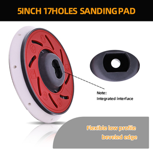 Oferta Especial: Plato de Respaldo Rojo de 5 Pulgadas y 17 Agujeros con Velcro para Lijadora de Vacío, Herramientas Rotativas y Pulido - Product Image 3