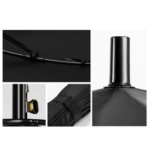 Paraguas japonés con diseño de mango samurái, de metal recto, con cubierta extragrande, resistente, de 16 varillas, tela de alta calidad, manual, negro, personalizado. - Product Image 2