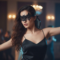 Fournisseur en gros de masques de carnaval en dentelle et sequins, accessoires de fête pour femmes adultes, vente en gros