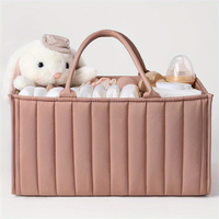 Panier de rangement pour bébé en polyester matelassé, grand, portable, avec séparateurs amovibles et poignées, pour les essentiels de la crèche et des couches, toutes saisons