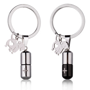 ペットメモリアルキーホルダー ペット遺骨キーホルダー 犬用骨壺 記念品 火葬ジュエリー ステンレス製ペット骨壺ネックレス - Product Image 4