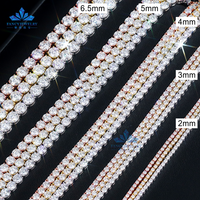 Livraison directe Support 2.0mm-6.5mm Moissanite glacé Tennis Bracelet chaîne Hip Hop bijoux expédition rapide prix usine cadeau fête
