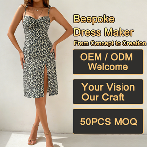 Robes Midi Moulantes à Imprimé Floral Marguerite, Col Cœur, Bretelles à Nœud et Fente Haute – Vente en Gros - Product Image 1