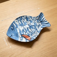 Service de vaisselle minimaliste en porcelaine à motif de fruits en forme de poisson, assiettes de fête pour enfants