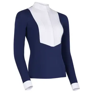 Venta caliente camisa de manga larga de equitación capa Base ecuestre ropa ecuestre Tops para damas equino elegante 2017