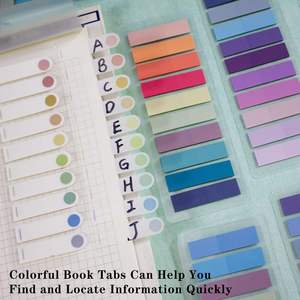 Drapeaux de page de notes autocollantes avec onglets d'index PET transparents Autocollant de bloc-notes en papier offset pour usage scolaire ou cadeau comprenant des règles - Product Image 5
