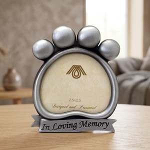 WHOLESALE DOG MINI DIE CAST ZINC ALLOY PLATED PEWTER 3"x3" PHOTO FRAME with Individual White <b>Box</b> Packaging for <b>MEMORY</b> - Product Image 2