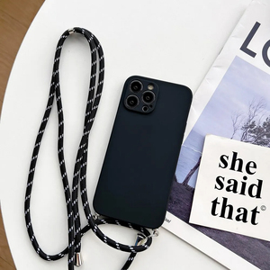 <span class=keywords><strong>Coque</strong></span> Simple en Silicone avec <span class=keywords><strong>Cordon</strong></span> Bandoulière pour <span class=keywords><strong>iPhone</strong></span> 15 11 12 13 14 Pro Max XR X XS <span class=keywords><strong>7</strong></span> 8 <span class=keywords><strong>Plus</strong></span> – Housse Souple avec Lanière-Collier - Product Image 4