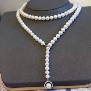 สร้อยคอมุกน้ำจืดธรรมชาติ 12-13 มม. ขนาดใหญ่ แสงสว่าง ตำหนิเล็กน้อย ลายเส้นยาว สร้อยคอจี้สวยงาม แถมฟรี - Product Image 2