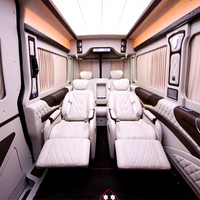 Kit intérieur arrière VIP Dingkong Sprinter en cuir fibre de carbone bleu, siège capitaine, éclairage d'ambiance, portable, convertible |   Personnalisation OEM