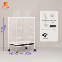 Cage à oiseaux de luxe sur mesure, grande, à deux portes, en fil métallique robuste, avec plateau en plastique, volière et enclos d'élevage pour animaux de compagnie