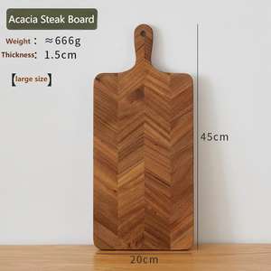 Planche à découper en bois d'acacia en gros, grande planche à découper épaisse avec poignées pour la cuisine, l'extérieur, l'hôtel, la viande, les fruits et les légumes - Product Image 6