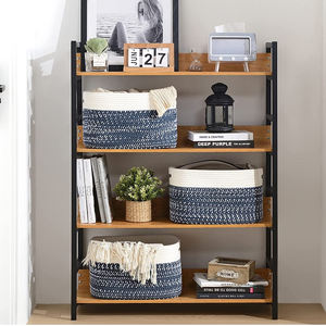 Paniers de rangement décoratifs en tissu de couleur mélangée blanc marine Panier tissé en corde enroulée - Product Image 3