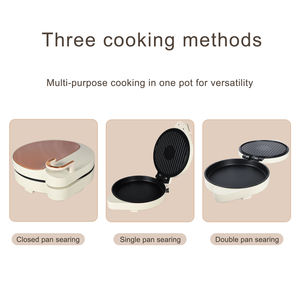 Machine à sandwich et à gaufres électrique automatique 1500W, antiadhésive, double zone, appareil électroménager pour la maison - Product Image 4