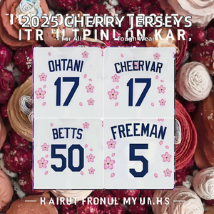 2025 nuevas camisetas de béisbol cosidas con flores de cerezo 17 Shohei Ohtani 5 Freddie Freeman 50 Mookie Betts 100% poliéster Anti-Uv - Product Image 2