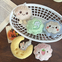 Porte-clés en peluche Gâteau de Lune, Breloque de sac, Lapin mignon, Poupée en peluche douce brodée, Cadeau du Festival de la Mi-Automne, Vente en gros usine