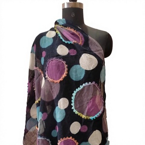 High-End Luxury Exquisite Hand Painted Floral Design Silk <b>Wool</b> Scarf Long Premium Artistic Chiffon for Elegant Adults This - Product Image 2