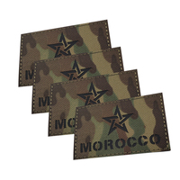 FIRE FIGHTER Maroc Drapeau IR Infrarouge Tactique Laser Patch Réfléchissant pour Costumes Vestes Pantalon À Coudre Sports Applique