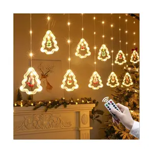 户外真皮铜线雪花窗墙USB圣诞树明星房花园派对装饰发光二极管窗帘串灯