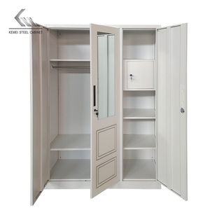 Penjualan Laris Tiga Pintu Desain Modern Pola Transfer Cermin Baja Lemari Pakaian India Almirah Godrej - Product Image 2